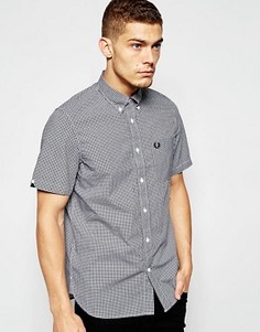 Рубашка с короткими рукавами в клеточку Fred Perry - Черный