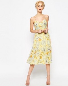 Платье миди на тонких бретельках ASOS - Мульти