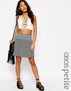 Мини-юбка с принтом и присборенной отделкой ASOS PETITE - Мульти