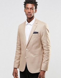 Зауженный хлопковый блейзер ASOS - Серебряный