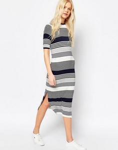 Платье миди прямого кроя в полоску ASOS - Мульти