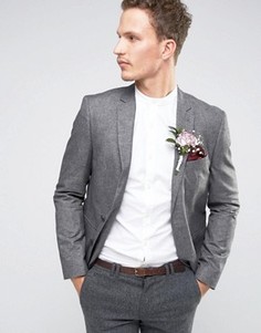 Серый блейзер узкого кроя ASOS WEDDING - Серый