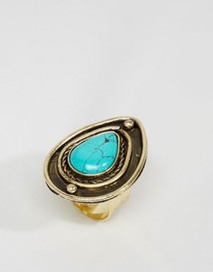Кольцо с камнем каплевидной формы ASOS - Синий