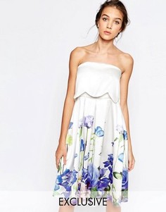 Приталенное платье 2 в 1 с цветочным принтом Hope and Ivy - Мульти