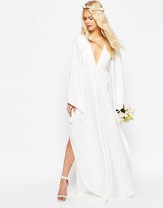 Комбинезон с завязкой на талии ASOS Bridal Waterfall - Белый