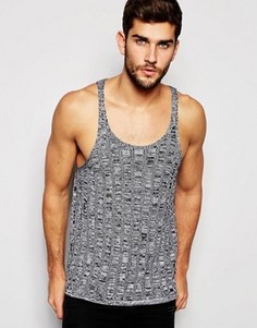 Черная меланжевая вязаная майка ASOS - Черный