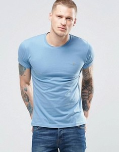 Синяя футболка зауженного кроя с логотипом Farah - Синий