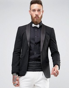 Черный блейзер суперзауженного кроя с блестками ASOS - Черный