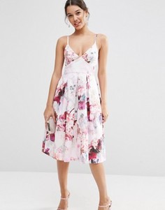 Платье миди для выпускного с цветочным принтом ASOS - Мульти