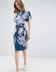Платье с запахом и поясом оби ASOS - Мульти
