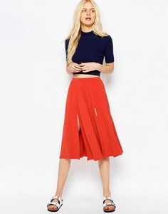 Юбка миди с разрезами ASOS - Оранжевый