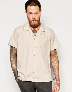 Рубашка классического кроя с отложным воротником и эластичной кромкой ASOS - Коричневый