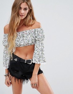 Фестивальный кроп-топ с открытыми плечами Glamorous - Мульти