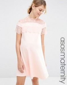 Приталенное платье для беременных ASOS Maternity - Розовый