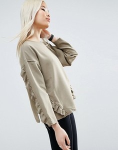 Oversize-топ с оборками и необработанным краем ASOS - Зеленый