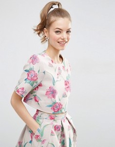 Комбинируемая жаккардовая футболка с цветочным принтом ASOS - Мульти