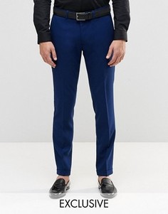 Стретчевые суперзауженные брюки с отворотами Only & Sons - Синий