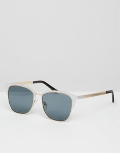 Серебристые солнцезащитные очки в стиле ретро ASOS - Серебряный