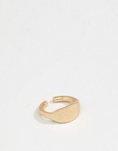 Золотистое кольцо-печатка Icon Brand - Золотой