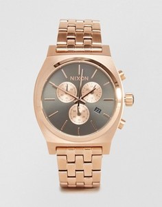 Часы с хронографом из розового золота Nixon Time Teller - Золотой