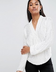 Блузка в пижамном стиле с отделкой пайетками ASOS - Розовый