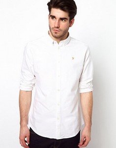 Белая оксфордская рубашка слим Farah Brewer - Белый