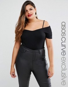 Боди с открытыми плечами ASOS CURVE - Черный