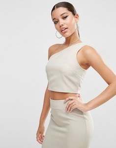 Топ на одно плечо ASOS Premium Co-ord - Серый