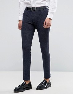 Трикотажные супероблегающие брюки ASOS - Темно-синий