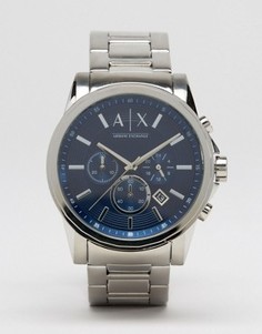 Часы с хронографом из нержавеющей стали Armani Exchange AX2509 - Серебряный