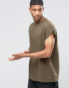 Oversize-футболка из плотного трикотажа цвета хаки ASOS - Зеленый