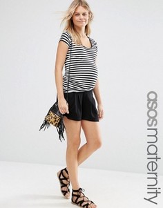Плиссированные шорты для беременных ASOS Maternity - Черный