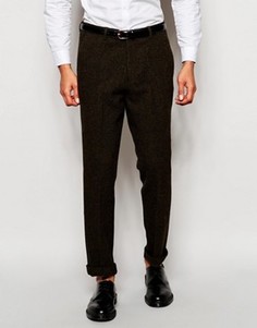 Брюки слим из 100% шерсти ASOS - Зеленый