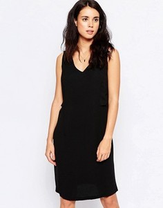 Цельнокройное платье с глубоким V-образным вырезом Ichi - Коричневый