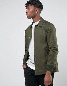 Хлопковая тренерская куртка цвета хаки ASOS - Зеленый