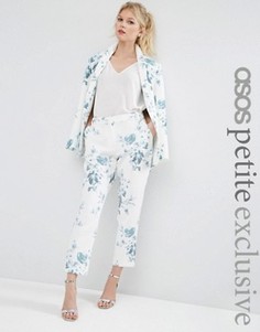 Синие брюки‑сигареты с цветочным принтом ASOS PETITE SALON - Мульти