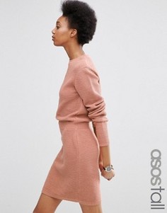 Приталенное платье с эластичной талией ASOS TALL - Розовый