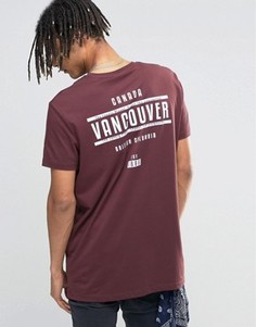 Длинная футболка с принтом Vancouver на спине ASOS - Красный