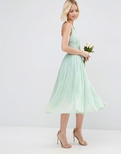 Платье миди ASOS WEDDING Hollywood - Синий