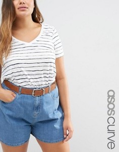 Ремень для джинсов с наконечником ASOS CURVE - Коричневый