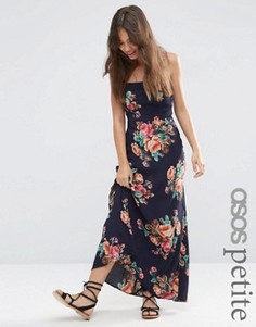 Платье-сарафан макси с цветочным принтом ASOS PETITE - Мульти