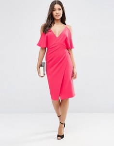 Платье-футляр с вырезами на плечах ASOS - Розовый