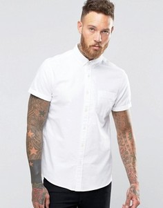 Белая рубашка с короткими рукавами классического кроя ASOS - Белый
