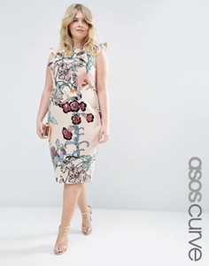 Платье с цветочным принтом ASOS CURVE - Мульти