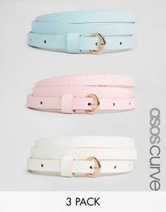 3 ремня на талию и бедра с блестками ASOS CURVE - Мульти