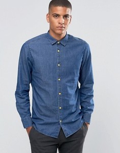 Джинсовая рубашка с деревянными пуговицами Esprit - Синий