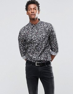Рубашка зауженного кроя с принтом Paul Smith - Черный