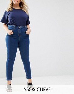 Синие зауженные джинсы ASOS CURVE Ridley Kelsey - Синий