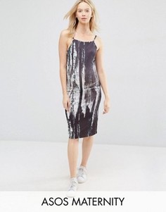 Платье миди для беременных с принтом ASOS Maternity - Мульти