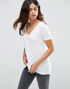 Футболка с короткими рукавами и удлиненной спинкой ASOS The New Forever - Белый